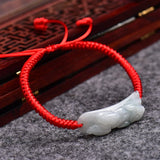 Emerald Pixiu Adjustable Bracelet Necklace Luck Amulet