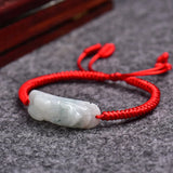 Emerald Pixiu Adjustable Bracelet Necklace Luck Amulet