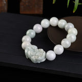 Emerald Pixiu Beads Bracelet Adjustable Bangle Hand-Carved Amulet