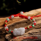 Natural Emerald Pixiu Beads Bracelet Adjustable Bangle