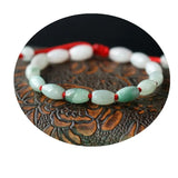 Emerald Rice Beads Hand Knotting Bracelet Jade Round Necklace