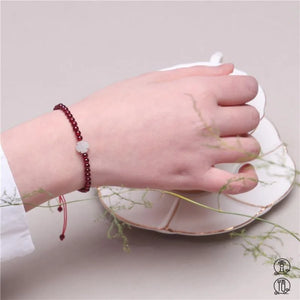 Garnet Jade Emerald Beads Elastic Bracelet Necklace Luck Amulet