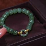 Natural Hotan Jade Abacus Beads Elastic Bracelet Necklace