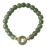 Natural Hotan Jade Abacus Beads Elastic Bracelet Necklace