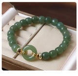 Natural Hotan Jade Abacus Beads Elastic Bracelet Necklace