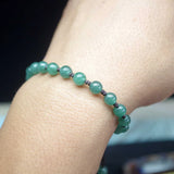 Natural Jade Emerald 6mm Beads Bracelet Bangle Woman Amulet