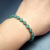 Natural Jade Emerald 6mm Beads Bracelet Bangle Woman Amulet