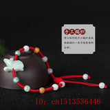 Jade Emerald Chinese Zodiac Hand Knotted Bracelet Luck Amulet