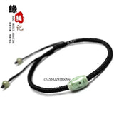Jade Emerald Hollow Beads Bracelet Adjustable Bangle Hand-Carved Woman Amulet