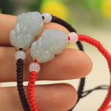 Natural Jade Emerald Pixiu Bracelet Adjustable Bangle