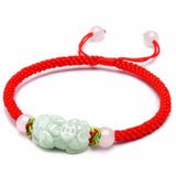 Natural Jade Red Agate Pixiu Bracelet Adjustable Bangle