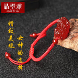 Red Agate Pixiu Bracelet DIY Lucky Women Jade Beads Jewelry
