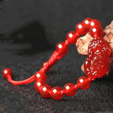 Red Agate Pixiu Bracelet DIY Lucky Women Jade Beads Jewelry