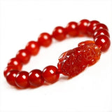 Red Agate Pixiu Bracelet DIY Lucky Women Jade Beads Jewelry