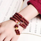 Natural Red Cinnabar 108 Beads Bracelet DIY Bangle Charm Jewellery