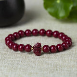 Red Cinnabar Butterfly Bracelet, Organic Beads DIY Bangle