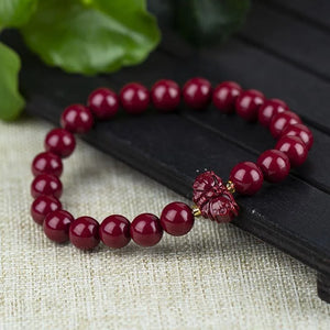 Red Cinnabar Butterfly Bracelet, Organic Beads DIY Bangle