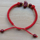 Red Cinnabar Butterfly Bracelet, Organic Beads DIY Bangle