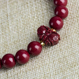 Red Cinnabar Butterfly Bracelet, Organic Beads DIY Bangle