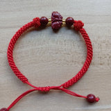 Red Cinnabar Butterfly Bracelet, Organic Beads DIY Bangle