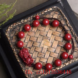 Organic Cinnabar Chinese Pixiu Bracelet Beads DIY Bangle Charm Jewellery