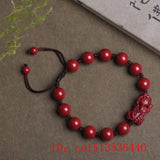 Organic Cinnabar Chinese Pixiu Bracelet Beads DIY Bangle Charm Jewellery