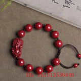 Organic Cinnabar Chinese Pixiu Bracelet Beads DIY Bangle Charm Jewellery