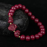 Organic Cinnabar Chinese Zodiac DIY Bracelet Charm Jewellery Gift