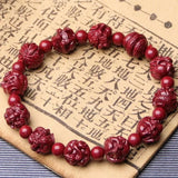 Natural Red Cinnabar Zodiac Bracelet Beads DIY Bangle Charm Gift