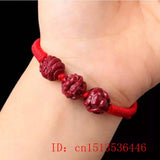 Natural Red Organic Cinnabar Chinese Zodiac Bracelet Beads