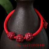 Natural Red Organic Cinnabar Chinese Zodiac Bracelet Beads