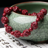 Natural Red Cinnabar Zodiac Bracelet Beads DIY Bangle Charm Gift