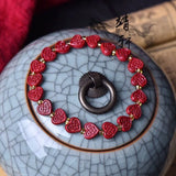 Red Organic Cinnabar Love Beads Bracelet Charm Jewellery