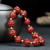 Organic Cinnabar Strawberry Bracelet Beads Charm Gift