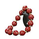 Organic Cinnabar Strawberry Bracelet Beads Charm Gift