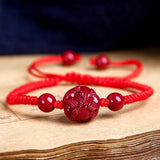 Organic Cinnabar Zodiac Tiger Bracelet Beads Charm Jewellery