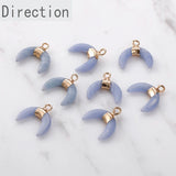 Semi Precious Stone Crystal Moon Pendant for DIY Earrings & Necklace