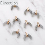 Semi Precious Stone Crystal Moon Pendant for DIY Earrings & Necklace