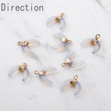 Semi Precious Stone Crystal Moon Pendant for DIY Earrings & Necklace