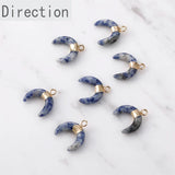 Semi Precious Stone Crystal Moon Pendant for DIY Earrings & Necklace