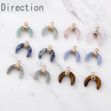 Semi Precious Stone Crystal Moon Pendant for DIY Earrings & Necklace