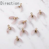 Semi Precious Stone Crystal Moon Pendant for DIY Earrings & Necklace
