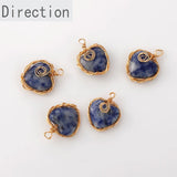 Natural Stone Crystal Heart Pendant DIY Earrings Necklace Bracelet Accessories