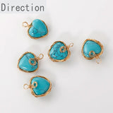 Natural Stone Crystal Heart Pendant DIY Earrings Necklace Bracelet Accessories