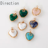Natural Stone Crystal Heart Pendant DIY Earrings Necklace Bracelet Accessories