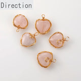 Natural Stone Crystal Heart Pendant DIY Earrings Necklace Bracelet Accessories