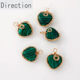 Natural Stone Crystal Heart Pendant DIY Earrings Necklace Bracelet Accessories