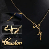 Butterfly Name Necklace 18k Plated Stainless Steel Name Plate Necklace