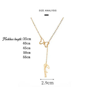 Butterfly Name Necklace 18k Plated Stainless Steel Name Plate Necklace