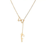 Butterfly Name Necklace 18k Plated Stainless Steel Name Plate Necklace